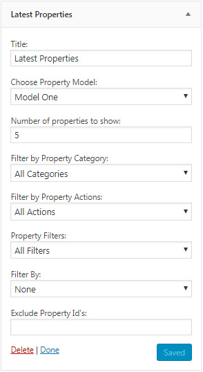 Latest Property Widget