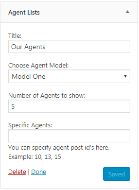 Agent Listing Widgets