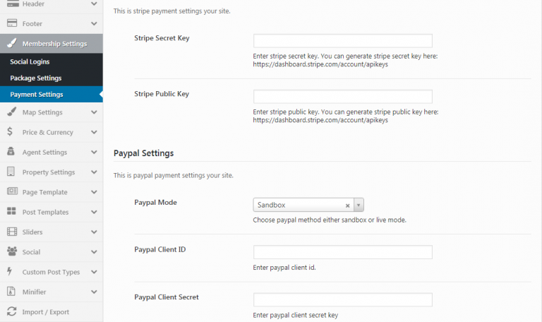 Payment Settings - Documentation