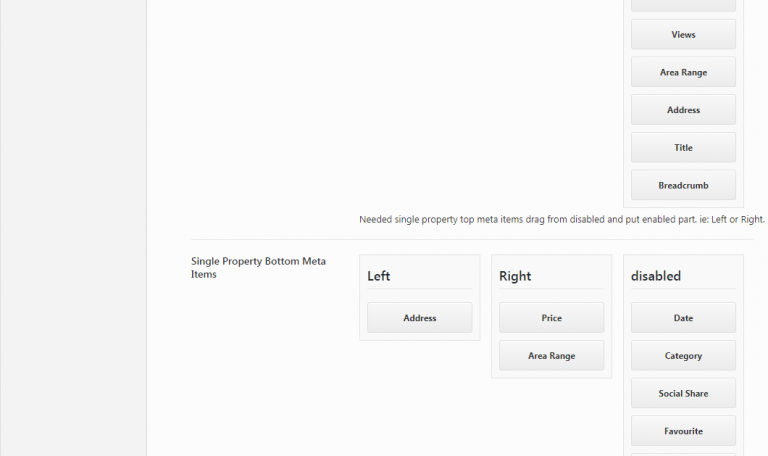 Single Property Template - Theme options - Documentation
